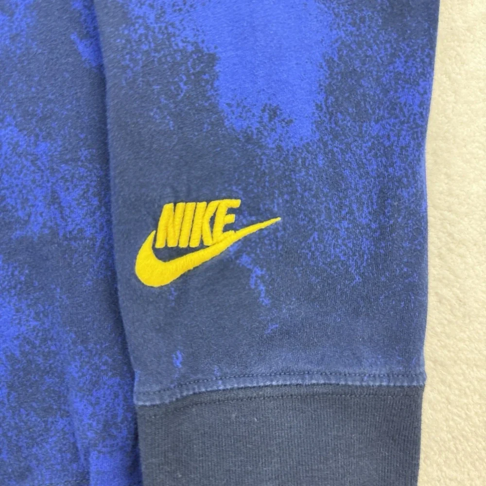 Michigan Embroidered Nike Tee Shirt Men XL Blue Camo Long Sleeve Crewneck
